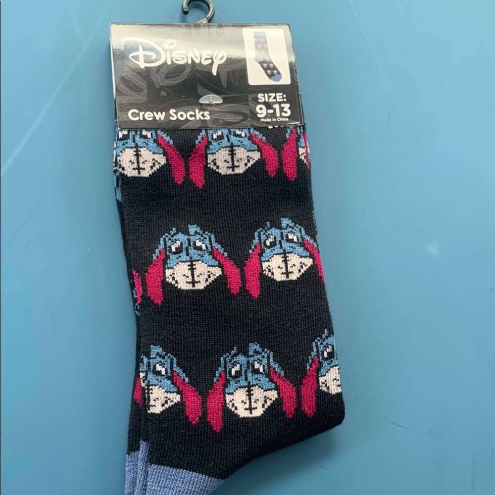 Disney Eeyore Crew Socks - Black and Blue